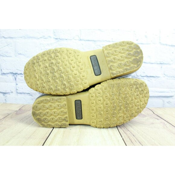 LL Bean Black Leather Lace Up Round Toe Unlined Mid Calf Duck Boots Size 7 M - Picture 9 of 9